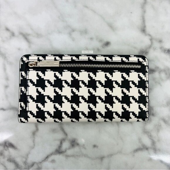 Kate Spade Woven Remi Flap Chain Crossbody & Large Bifold Wallet In Houndstooth - Picture 13 of 15